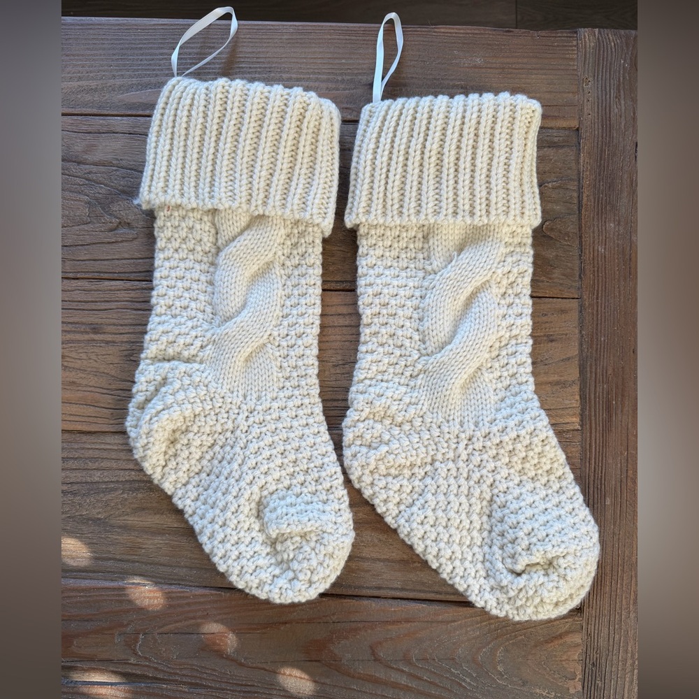 Rustic Farmhouse style Cozy‎ Knit Christmas Stockings